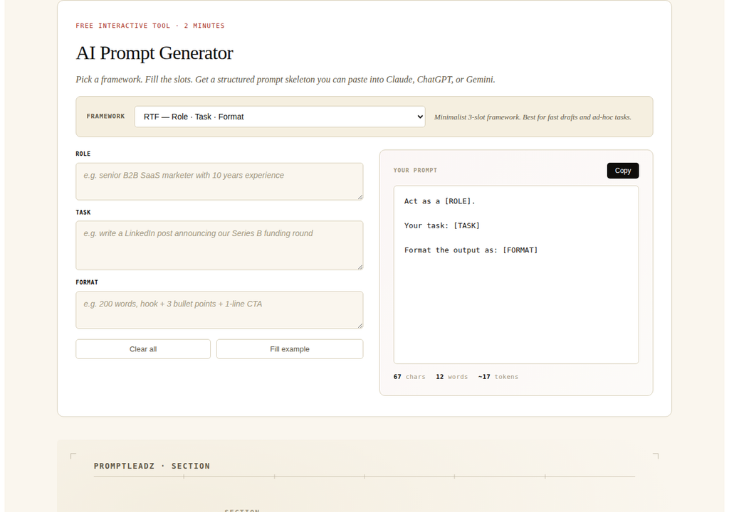 Free AI Prompt Generator