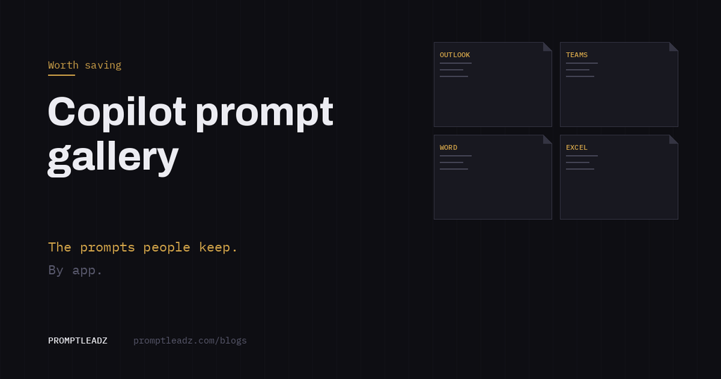 Copilot prompt gallery: the 24 prompts worth saving, by app