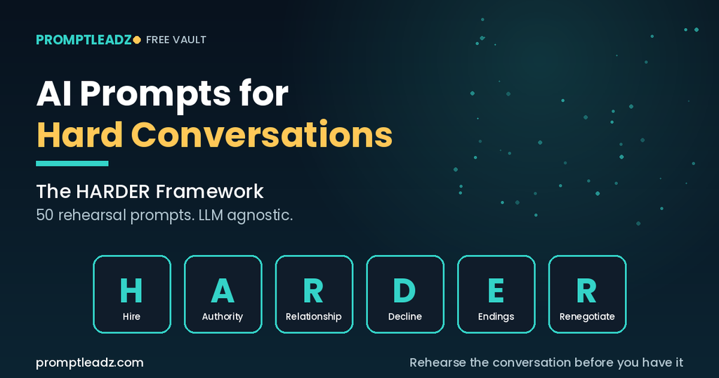 AI Prompts for Hard Conversations: The HARDER Framework with 50 Free Rehearsal Prompts