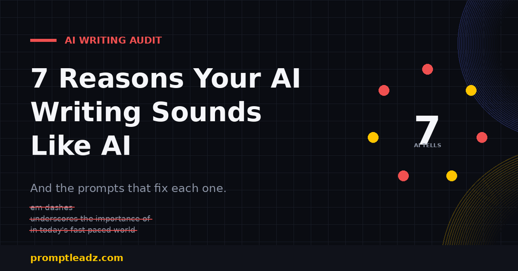 7 Reasons Your AI Writing Sounds Like AI (And the Prompts That Fix Each One)