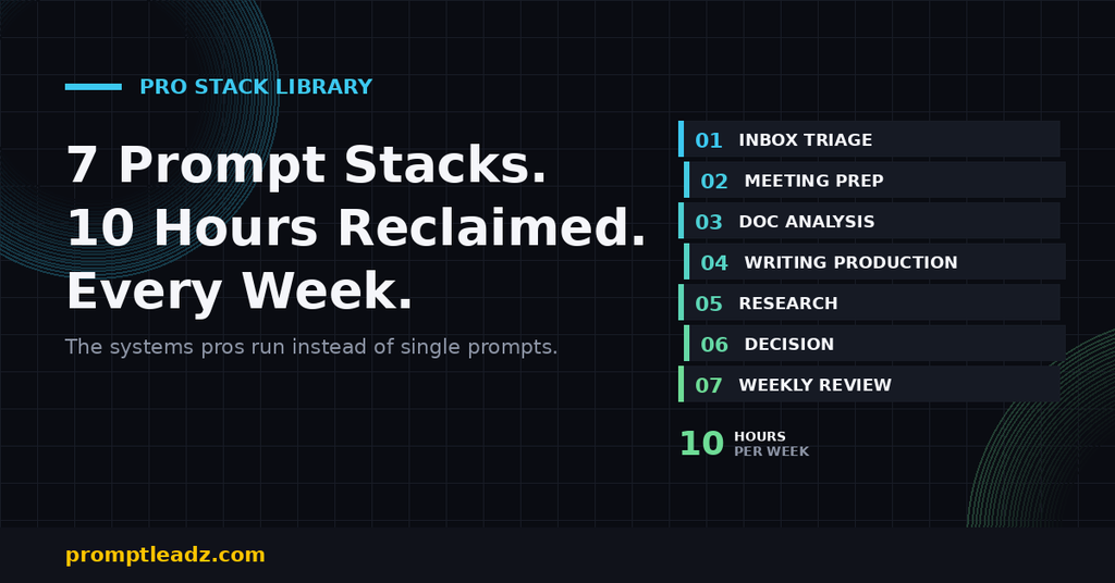The 7 Prompt Stacks That Run a Pro's Week (And Save 10 Hours)