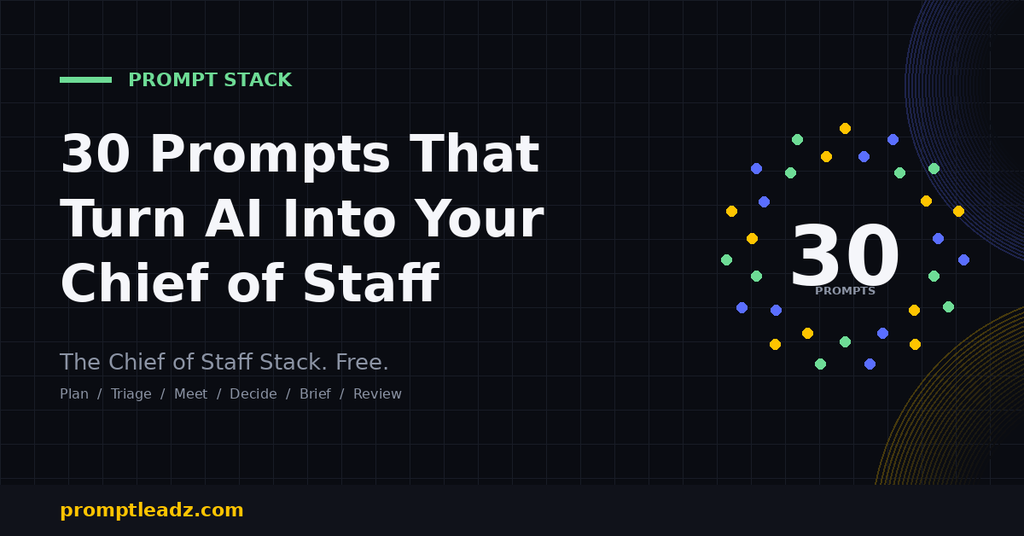 30 ChatGPT Prompts That Turn AI Into Your Chief of Staff