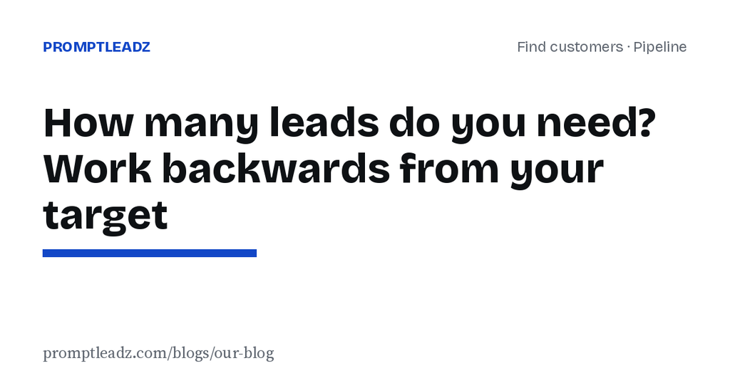 How many leads do you need? Work backwards from your sales target