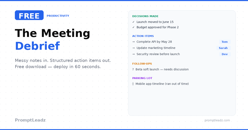 FREE Meeting Debrief AI Agent