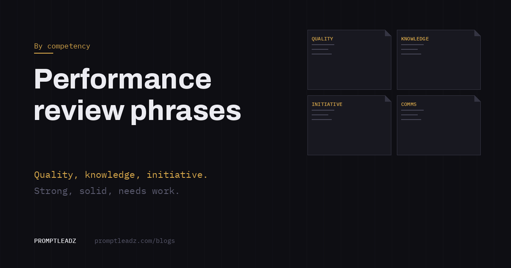 Performance review phrases by competency: 60 lines that are specific