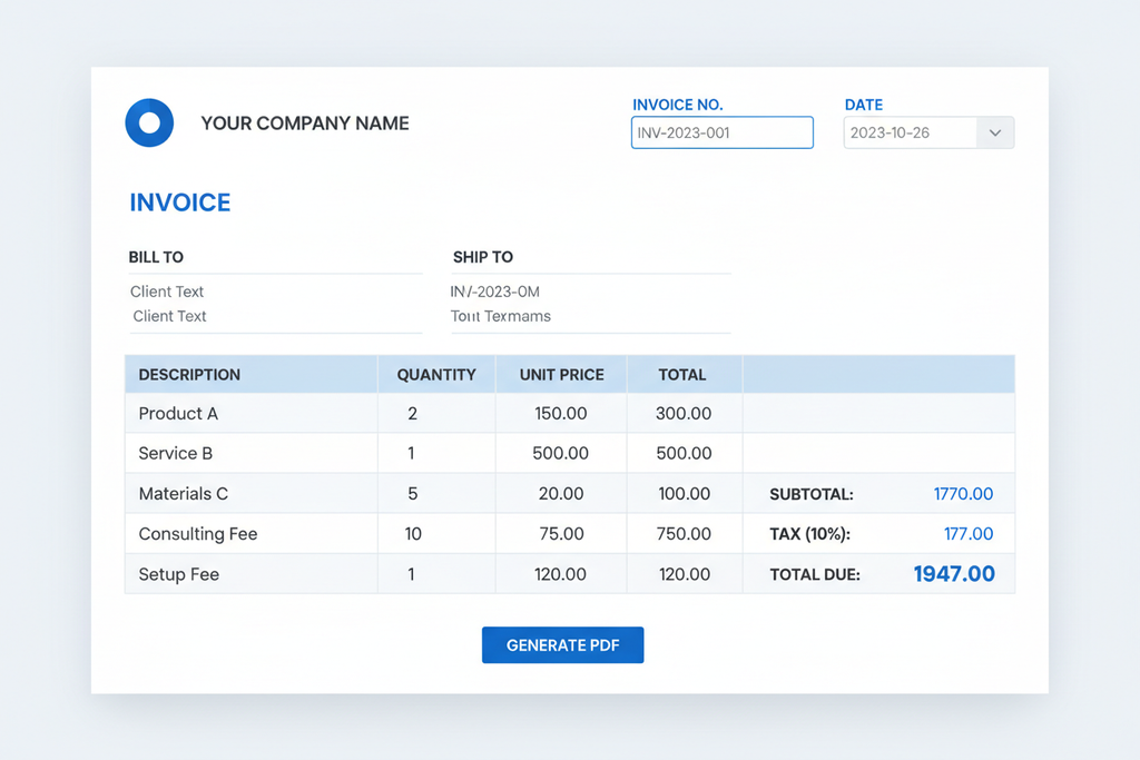 Gratis 📄 Generator Faktur Profesional