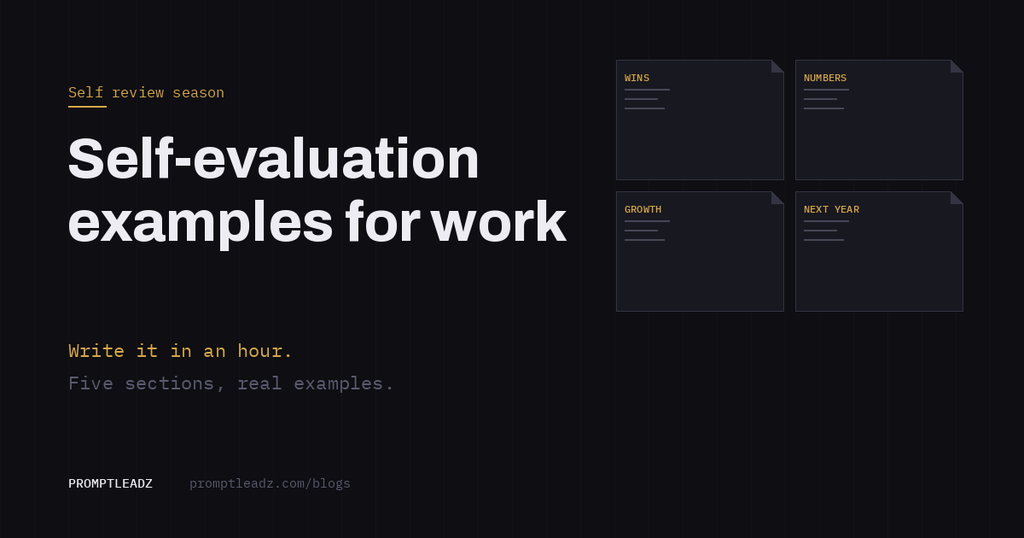 Self-evaluation examples for work: how to write yours in an hour