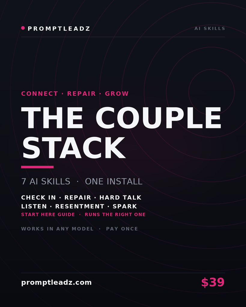 The Couple Stack — seven AI skills, one install