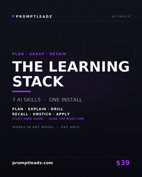 The Learning Stack — seven AI skills, one install