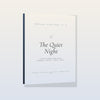 The Quiet Night baby sleep reset 3D book mockup with midnight blue spine