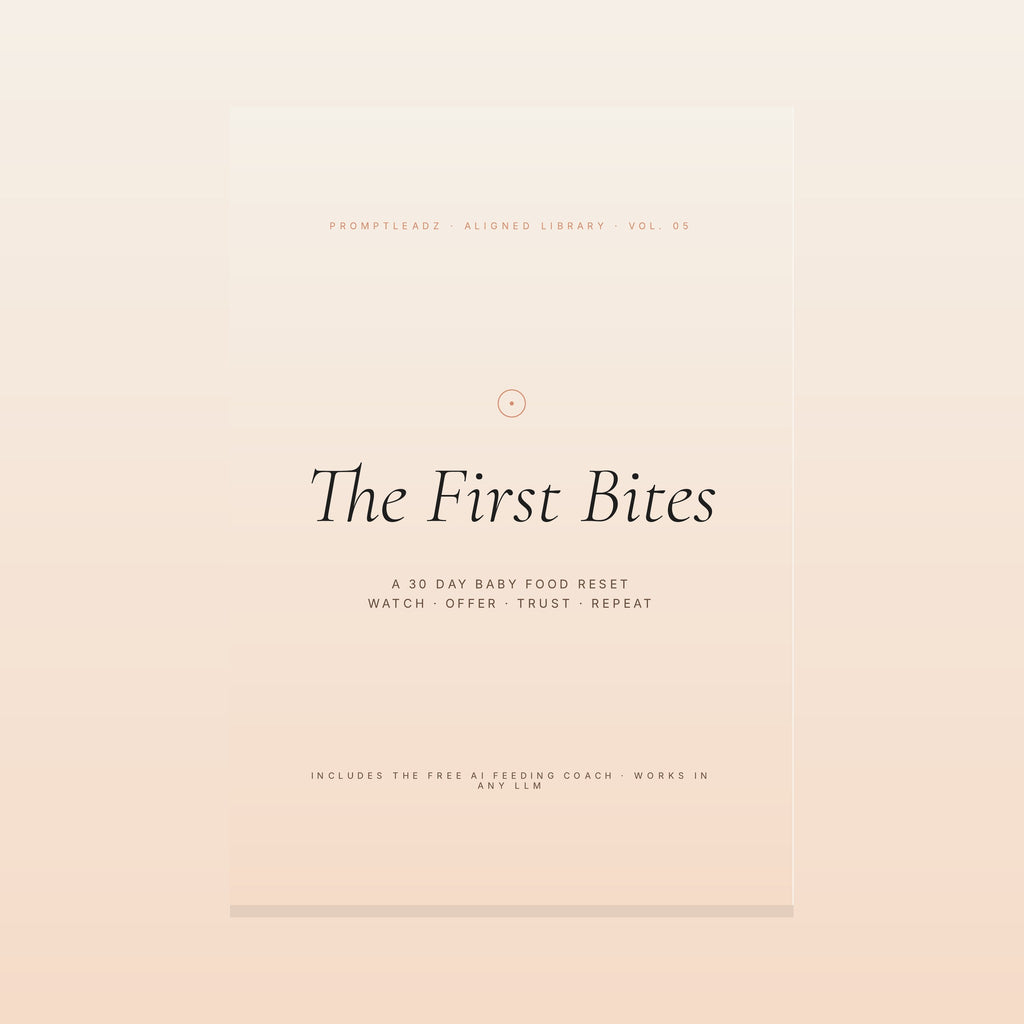 The First Bites baby food reset cover, cream and soft peach, italic serif title