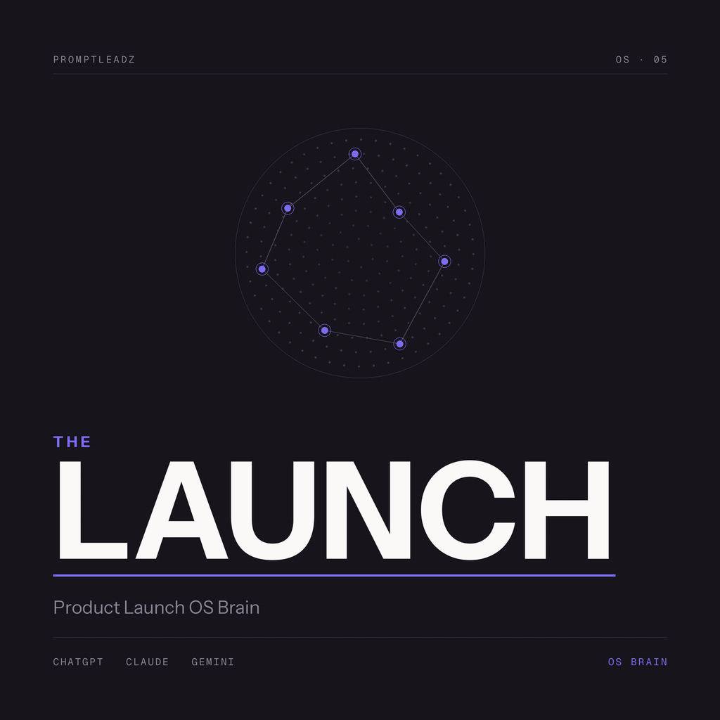 THE LAUNCH — Product Launch OS Brain. PromptLeadz.