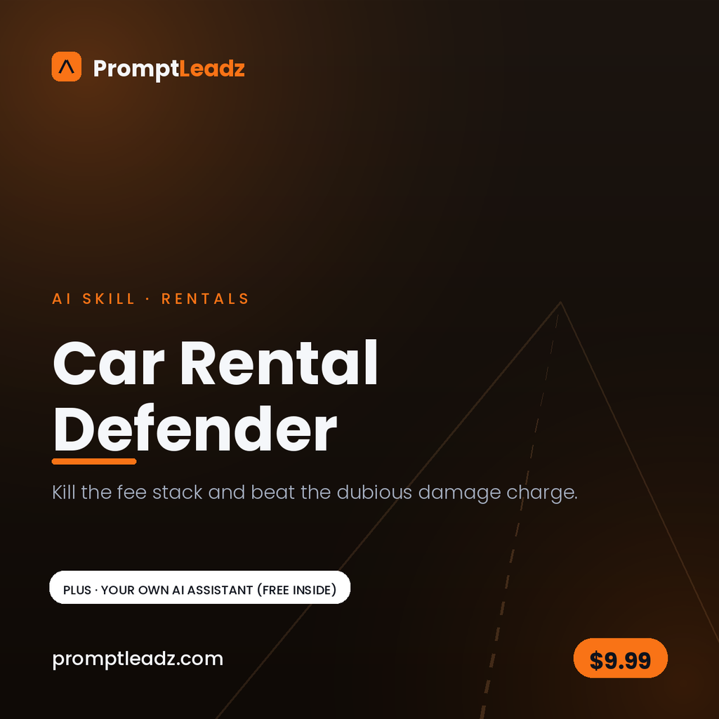 PromptLeadz Car Rental Defender AI Skill, $9.99
