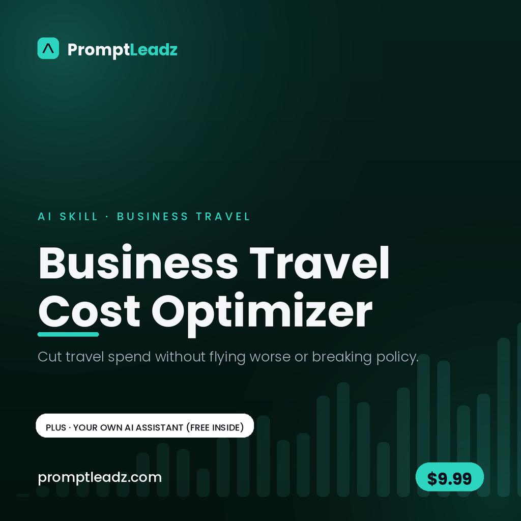 PromptLeadz Business Travel Cost Optimizer AI Skill, $9.99