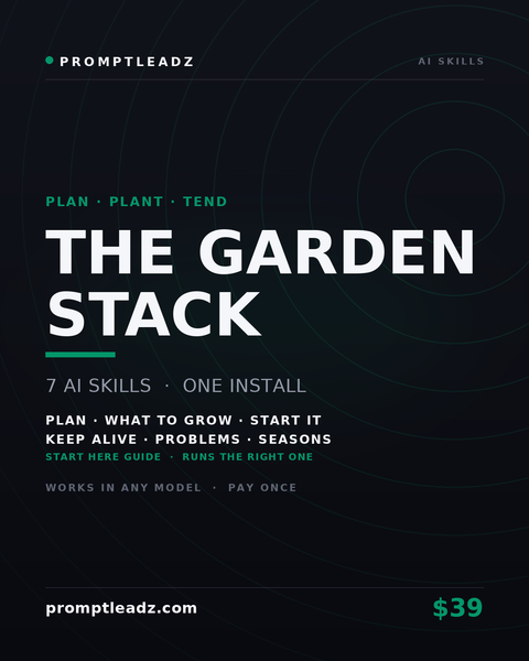The Garden Stack — seven AI skills, one install