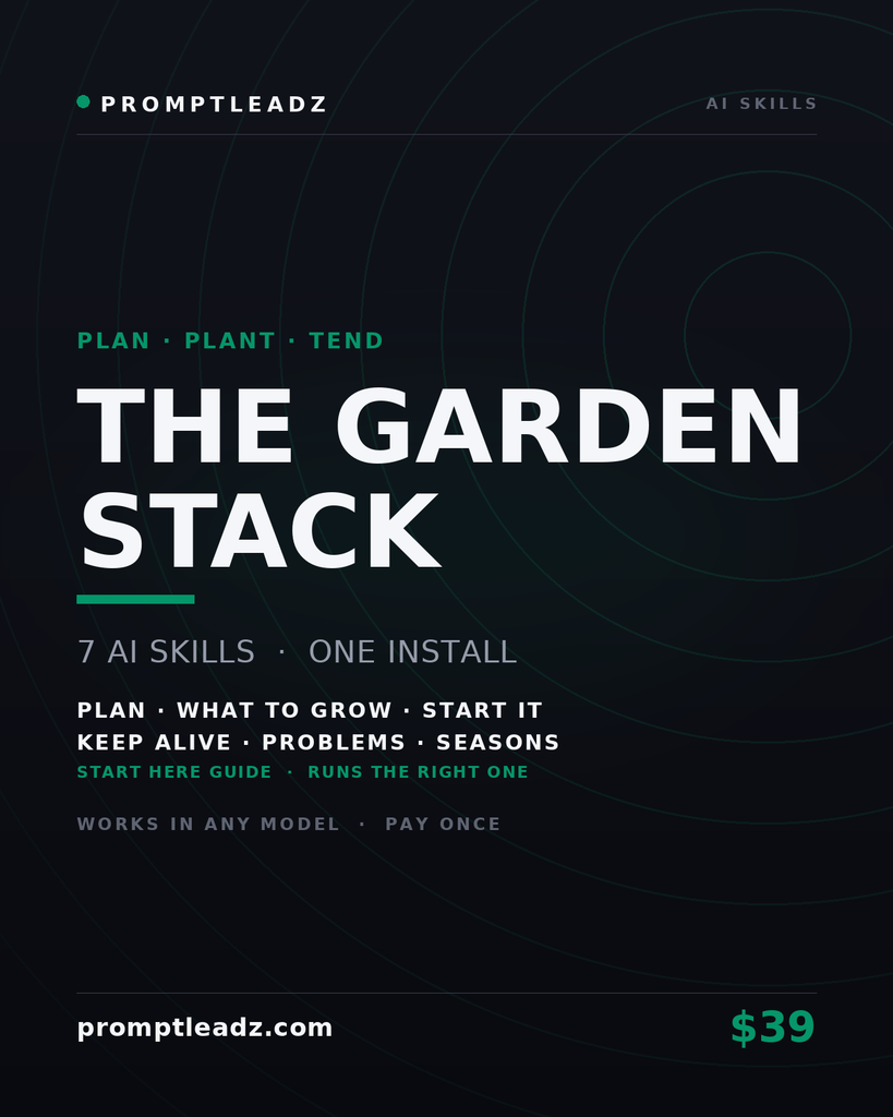 The Garden Stack — seven AI skills, one install