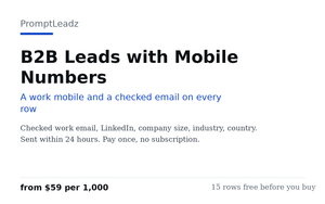 B2B Leads with Mobile Numbers