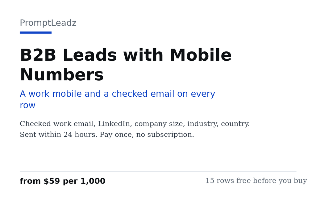 B2B Leads with Mobile Numbers cover