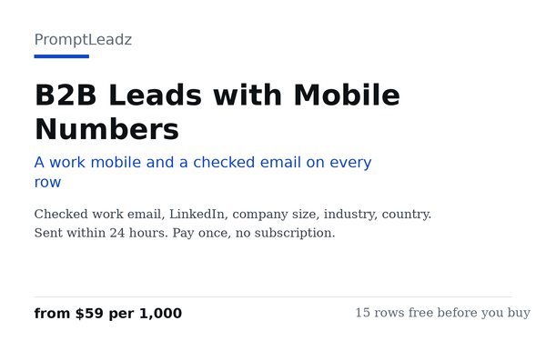 B2B Leads with Mobile Numbers