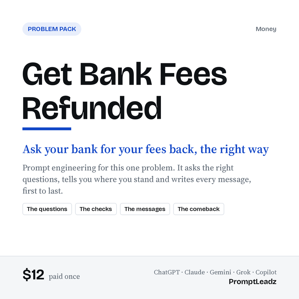 Get Bank Fees Refunded: Problem Pack cover