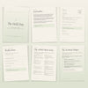 Six page peek inside The Held Day ADHD Mom Planner showing cover, pillars, daily page, weekly reset, affirmation vault, and AI brain helper page