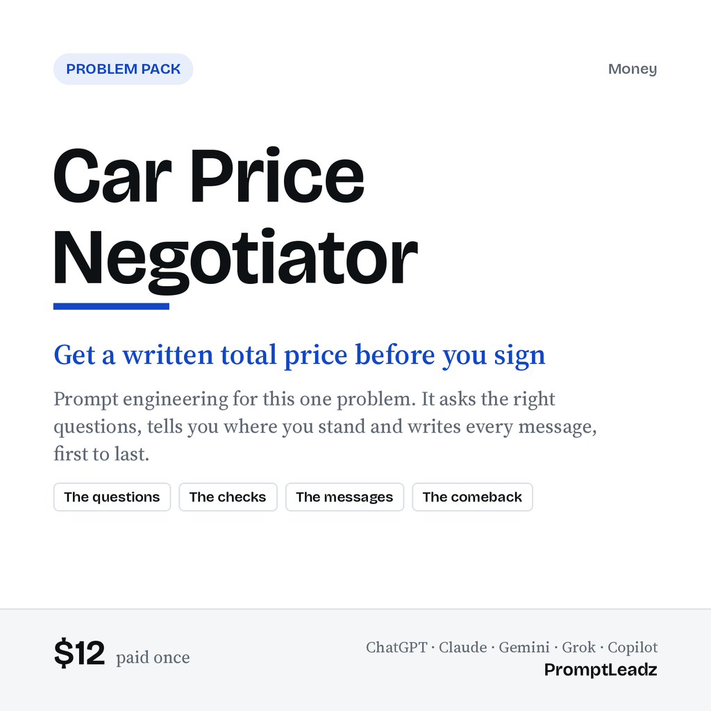 Car Price Negotiator: Problem Pack cover