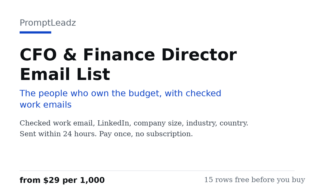 CFO & Finance Director Email List cover