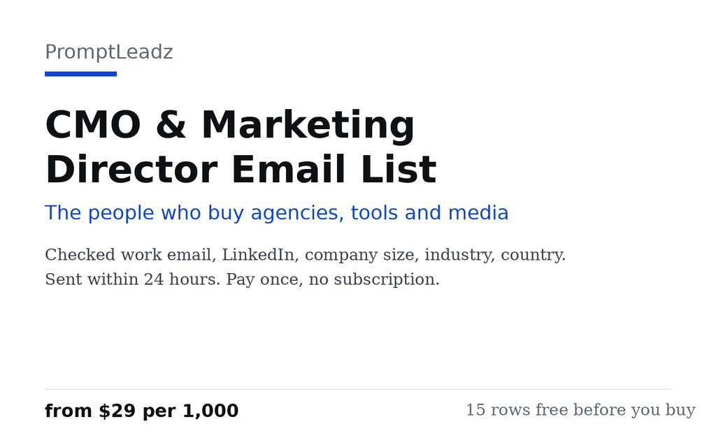CMO & Marketing Director Email List cover