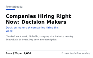 Companies Hiring Right Now: Decision Makers