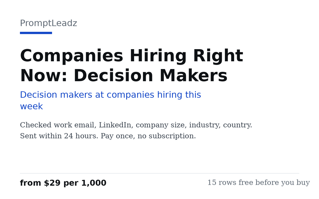 Companies Hiring Right Now: Decision Makers cover