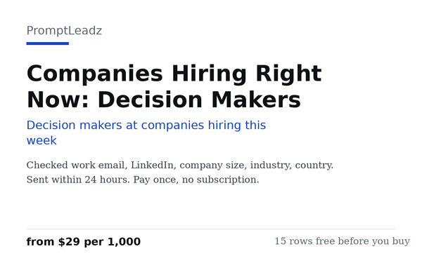 Companies Hiring Right Now: Decision Makers