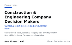 Construction & Engineering Company Decision Makers