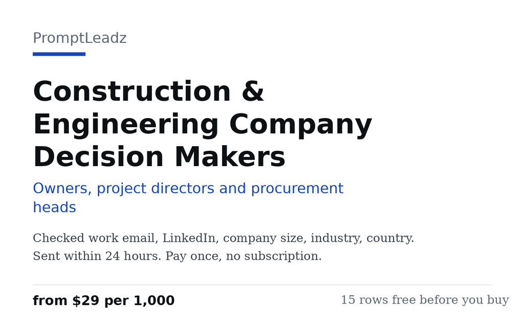 Construction & Engineering Company Decision Makers cover