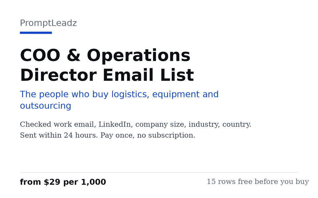 COO & Operations Director Email List cover