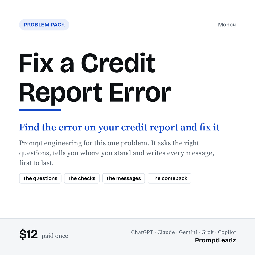 Fix a Credit Report Error: Problem Pack cover