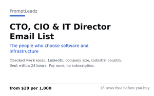 CTO, CIO & IT Director Email List