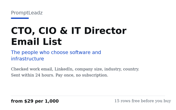 CTO, CIO & IT Director Email List