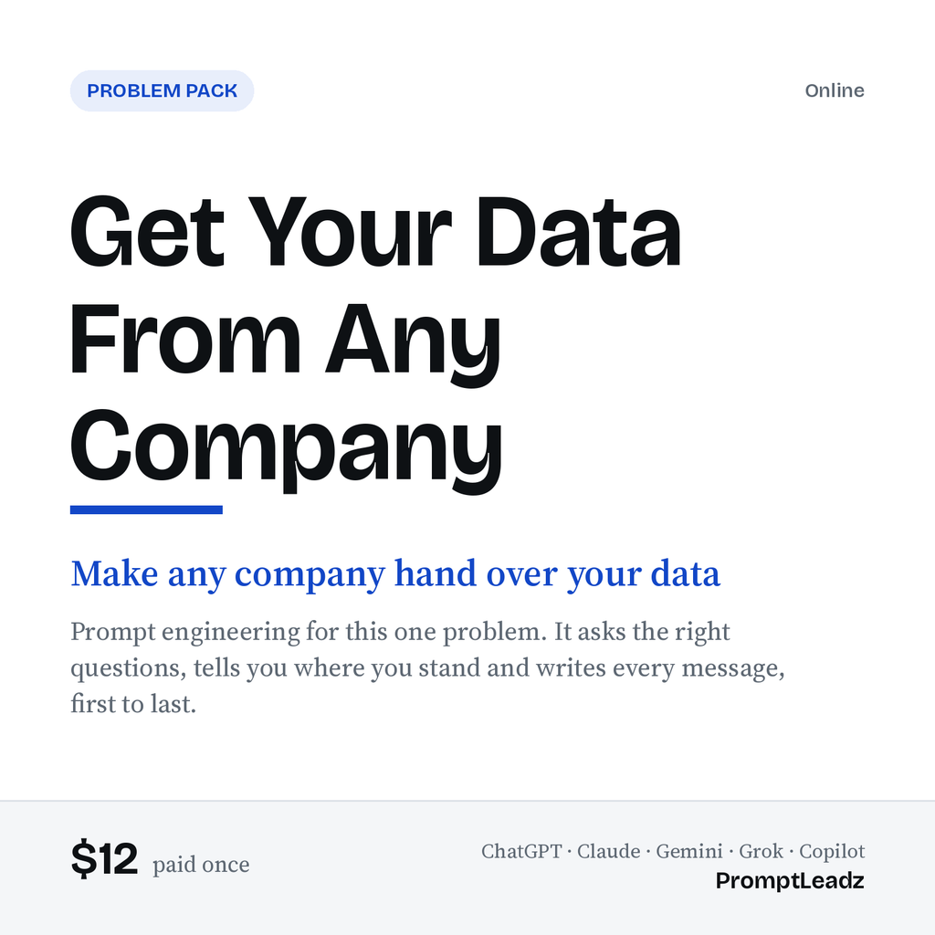 Get Your Data From Any Company: Problem Pack cover