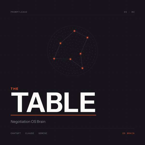 THE TABLE — Negotiation OS Brain. PromptLeadz.