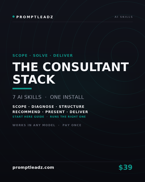 The Consultant Stack — seven AI skills, one install