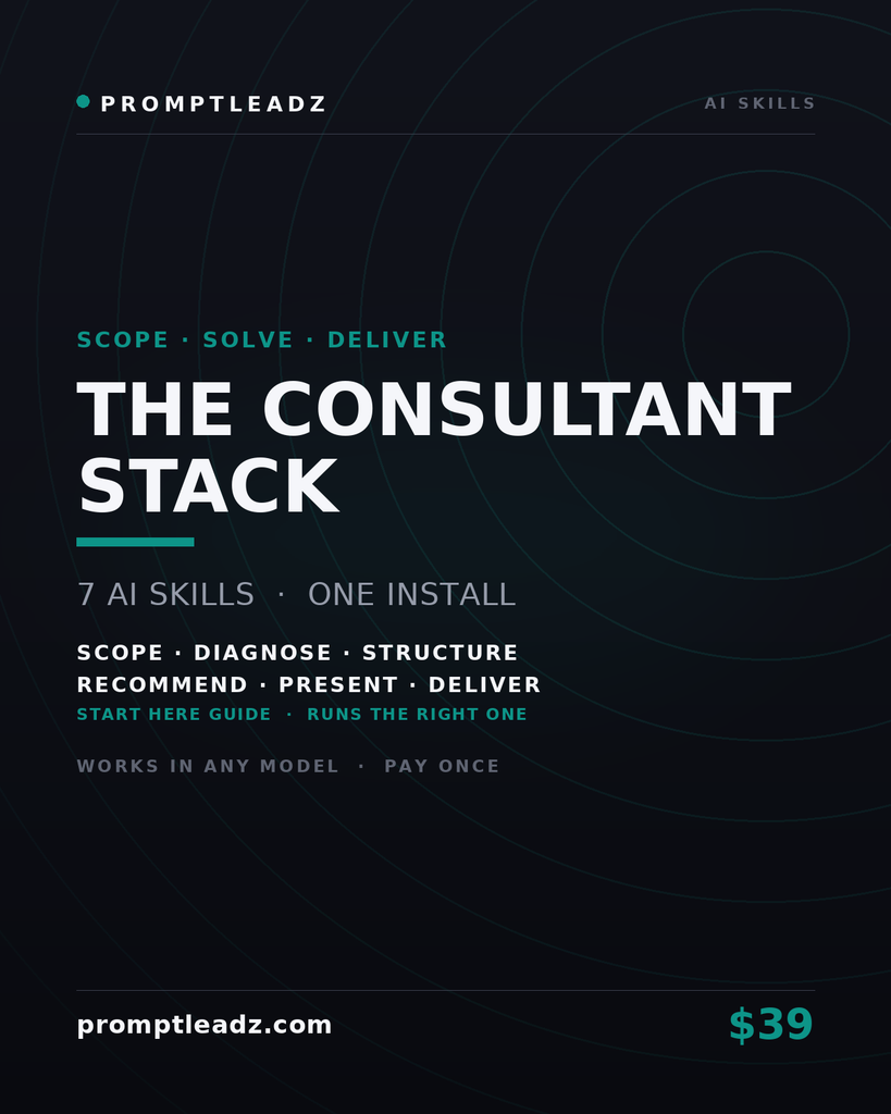 The Consultant Stack — seven AI skills, one install