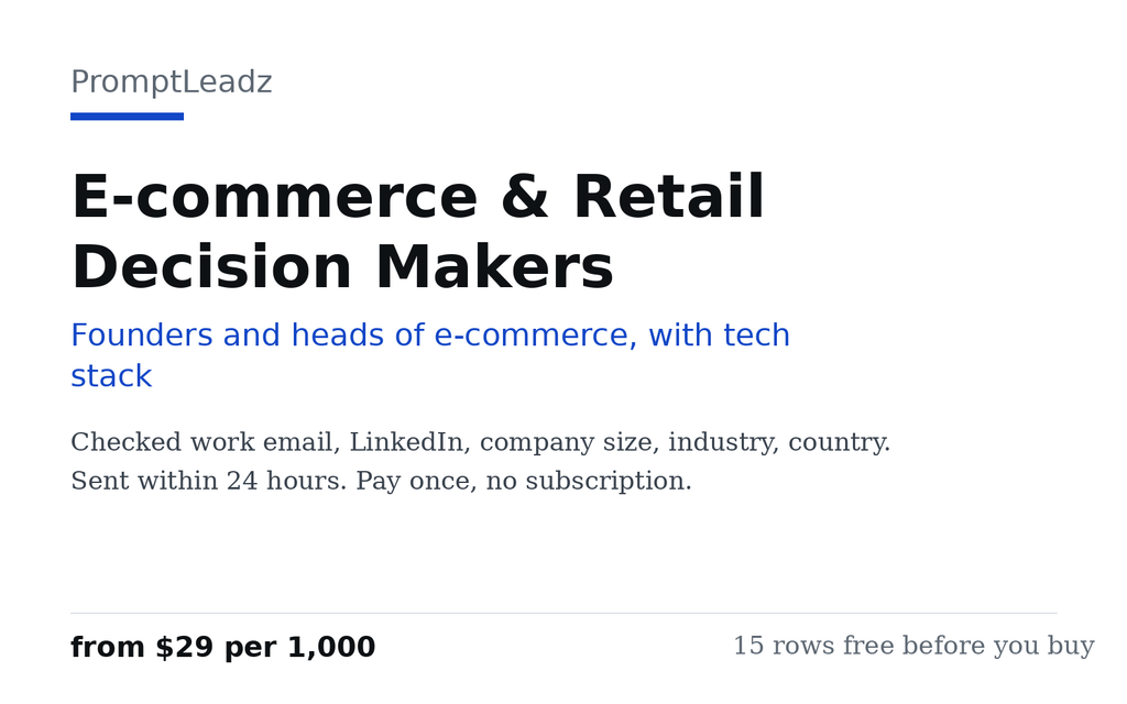 E-commerce & Retail Decision Makers cover