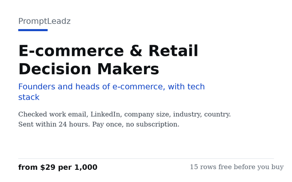 E-commerce & Retail Decision Makers