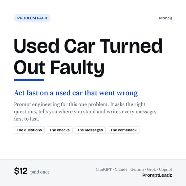 Used Car Turned Out Faulty