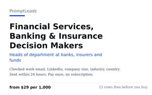 Financial Services, Banking & Insurance Decision Makers