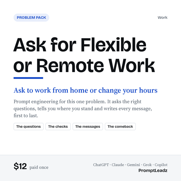 Ask for Flexible or Remote Work