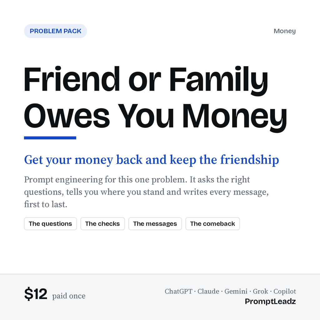 Friend or Family Owes You Money: Problem Pack cover