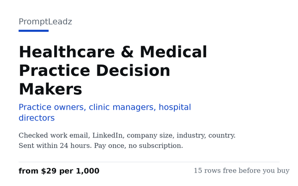 Healthcare & Medical Practice Decision Makers