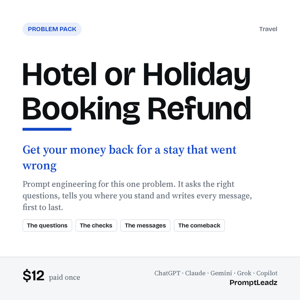 Hotel or Holiday Booking Refund