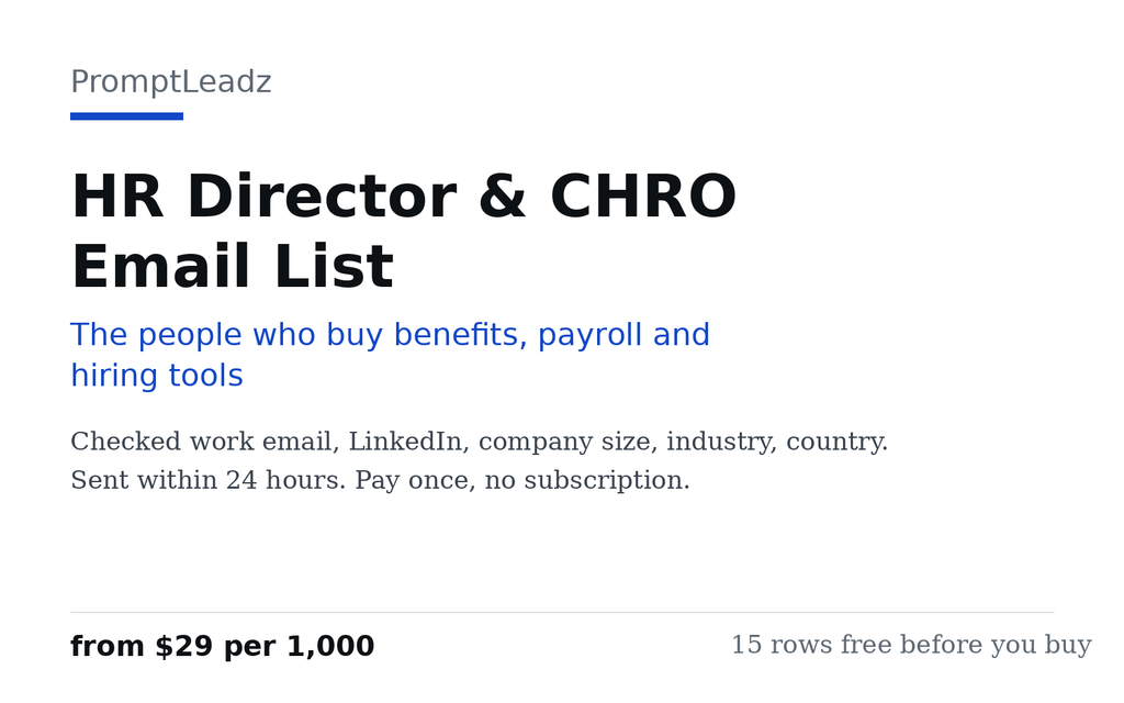 HR Director & CHRO Email List cover
